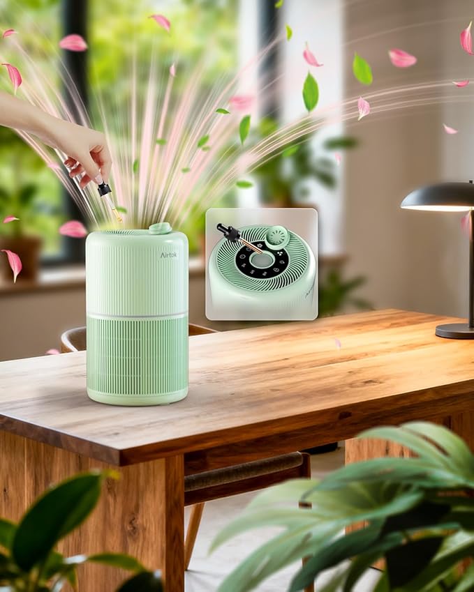 2 Pack Air Purifier for Home Bedroom with H13 True HEPA Filter for Smoke, Smokers, Dust, Odors, Pollen, Pet Dander | Quiet 99.9% Removal to 0.1 Microns | Green Available for California