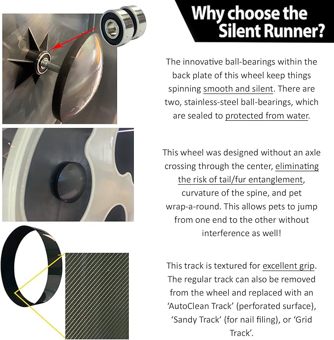 Silent Runner Glow Wheel - 12" Regular - Exercise Wheel (Wheel + Autoclean Track + Sandy Track)