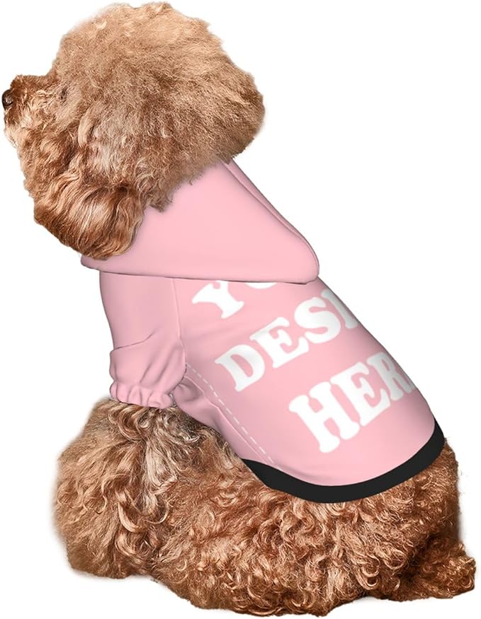 Personalized Dog Hoodie, Custom Dog Costumes for Small Dogs, Holiday Happy Dog Clothes Football Pet Shirt Sweater with Name Number for Girl/Boy Cats/Kitten, Pink, S
