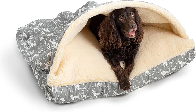 Snoozer Pet Products Luxury Rectangle Cozy Cave, Wag Collection, Large, Pedigree Storm