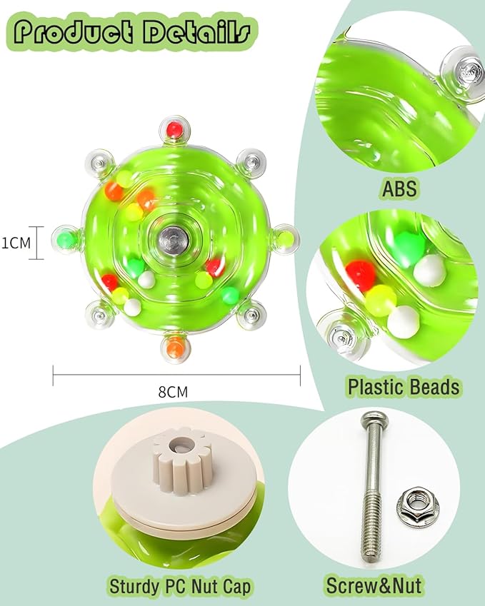Conure Toys, 3PCS Upgraded Bird Rotating Toys Parrot Spinning Toys Parakeet Rattle Toys for Small-Medium Parrots