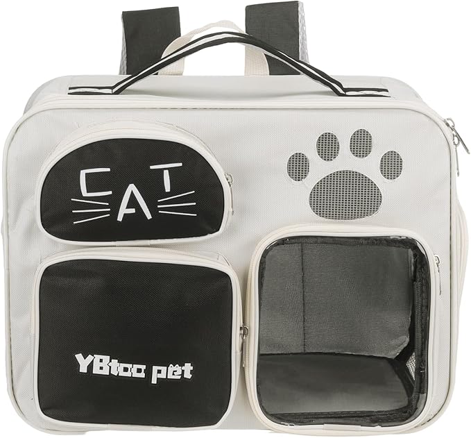 Cat Backpack Carrier, Breathable Dog Carrier Pet Supplies for Cats or Small Dogs Puppies, Intended for Hiking/Camping/Traveling (Black, 16"x10"x12")