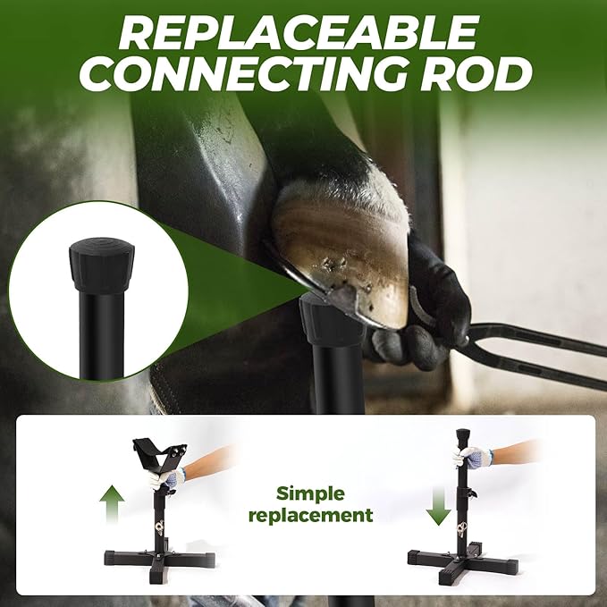 Adjustable Farrier Stand Hoof Stand for Horses Metal Hoof Stand Hoof Jack Farrier Stand Horse Trimming Shoeing Barefoot Horse Hoof Trimming Tools Grip Hoof Care Tools Veterinary Instruments