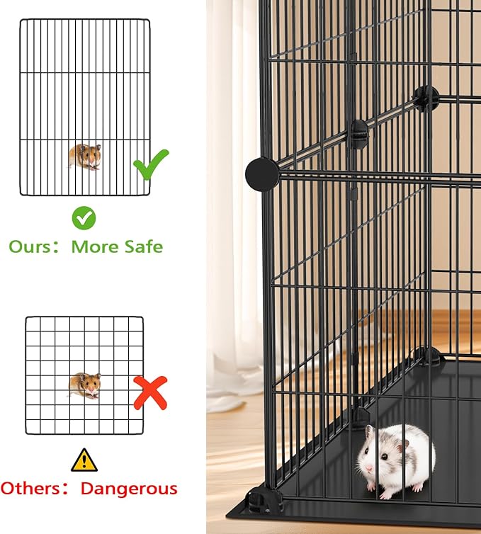 XiaZ Guinea Pig Cages,32 Panels Small Animal Playpen with Waterproof PVC Mat and Top 47.2" x 23.6" x 23.6",Rabbit/Bunny Cage, Pet/Puppy Play Pen, Indoor Outdoor Portable Metal Fence