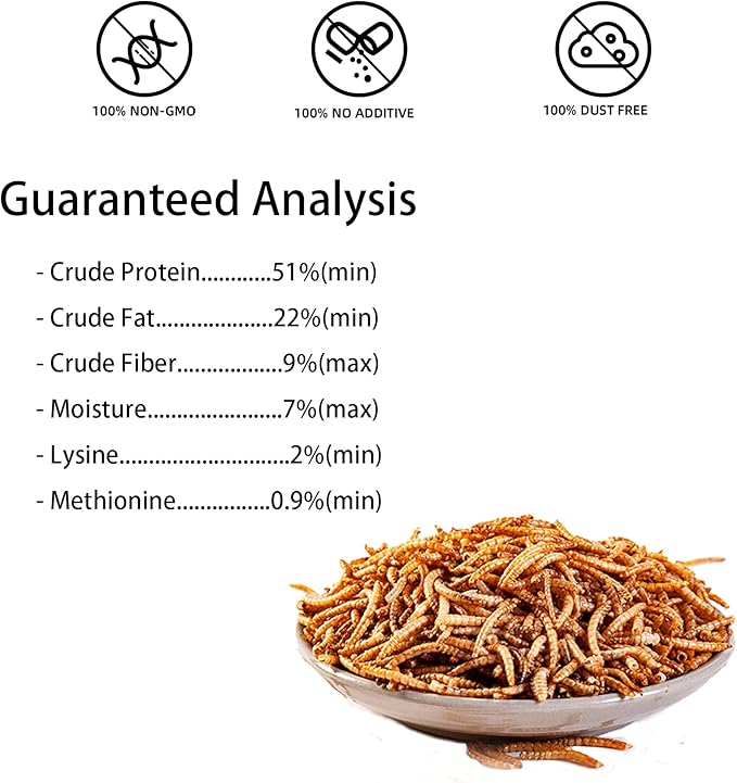 I LOVE WORMS Dried Mealworms (10lb), 100% Natural Non-GMO, High-Protein Mealworms for Chickens, Birds, Ducks, Reptile, Tortoise, Amphibian, Lizard
