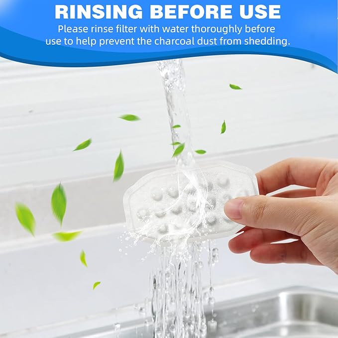 Cat Water Fountain Filters Pre-Filter Sponges for 3.2L/108oz Automatic Pet Fountain Dog Water Fountain (8 Filters& 8 Sponges)