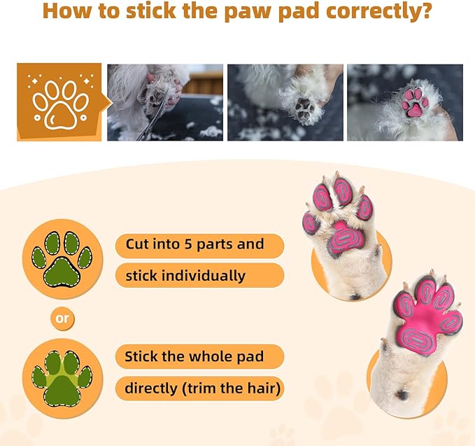 Non-Slip Dog Paw Protector Pads for Senior Dogs, Dog Paw Adhesive Pads on Hardwood Floor,Senior Pets Essentials with Strong Traction,Puppy Grippers,Pink,12 Sets 48 pc XL