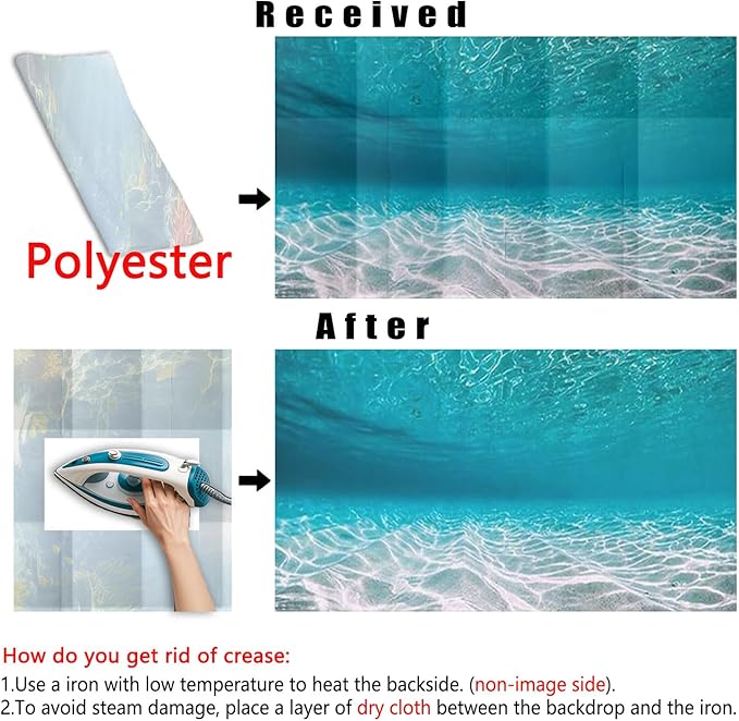24X12IN Natural Undersea Aquarium Background, Undersea Beach Fish Tank Background, with 8 EVA Double-Sided Tape