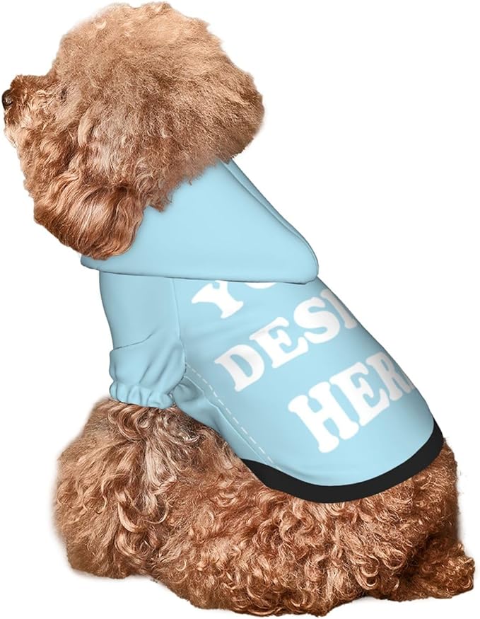 Personalized Dog Hoodie, Custom Dog Costumes for Small Dogs, Holiday Happy Dog Clothes Football Pet Shirt Sweater with Name Number for Girl/Boy Cats/Kitten, LightBlue, L