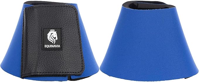Equinavia Toki Bell Boots for Horses | Neoprene Overreach Boots - Royal Blue - M