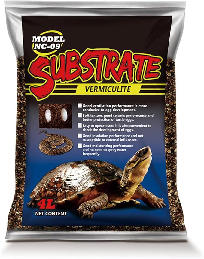 Hamiledyi Reptile Substrate Vermiculite Bedding Snake Hibernant moisturizing Soil Terrarium Bedding for Snake Tortoise Lizard Hatching Eggs(4.2Quart/4L)