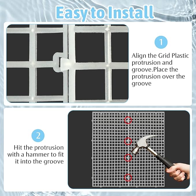 Hamiledyi Plastic Aquarium Divider with Clips Grid Panel Aquarium Lid Hood Fish Tank Divider Filter Bottom Isolation Pane Separator for Mixed Breeding(8 PCS,Transparent)