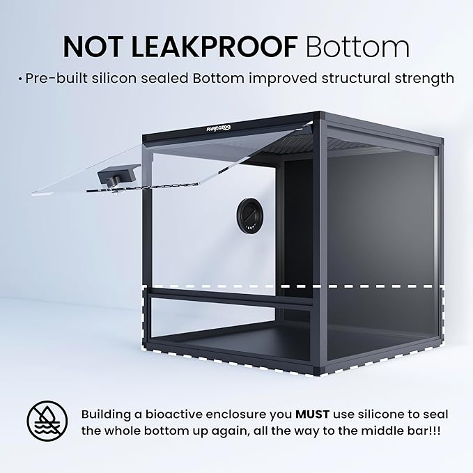 MagicCube 18'' x 18'' x 18'' Reptile Terrarium with Lock, 24 Gallon Reptile Tank with Flip-Up Tempered Glass Door, Top Screen Ventilation for Leopard Gecko, Lizards