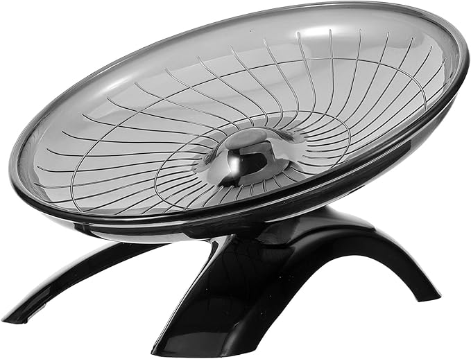 POPETPOP Hamster Exercise Wheel Super Silent: Hamster Flying Saucer Silent Hamster Wheel Guinea Pig Run Wheel for Hamsters Gerbils Mice Hedgehogs (Black)