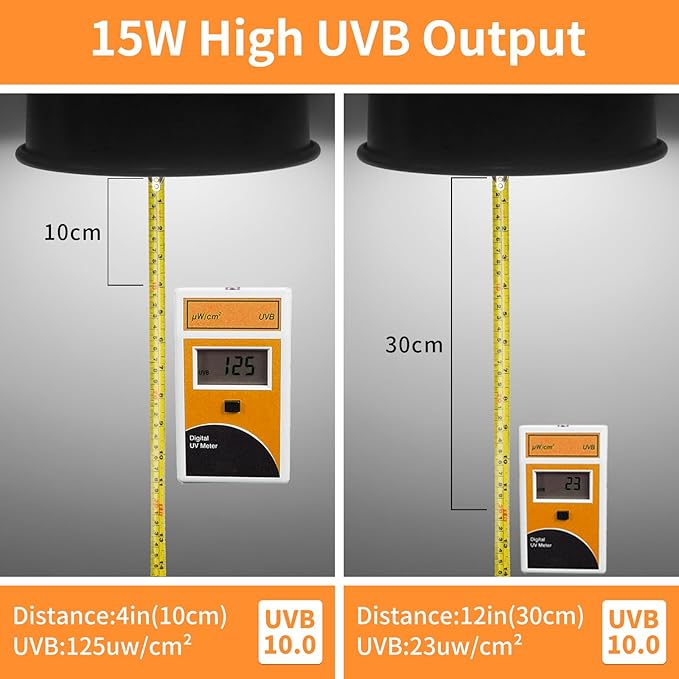 UVA UVB Reptile Light 15W 10.0,Desert Terrarium Compact Fluorescent Lamp,UVB Reptile Light Bulb for Snake,Spider,Bearded Dragon