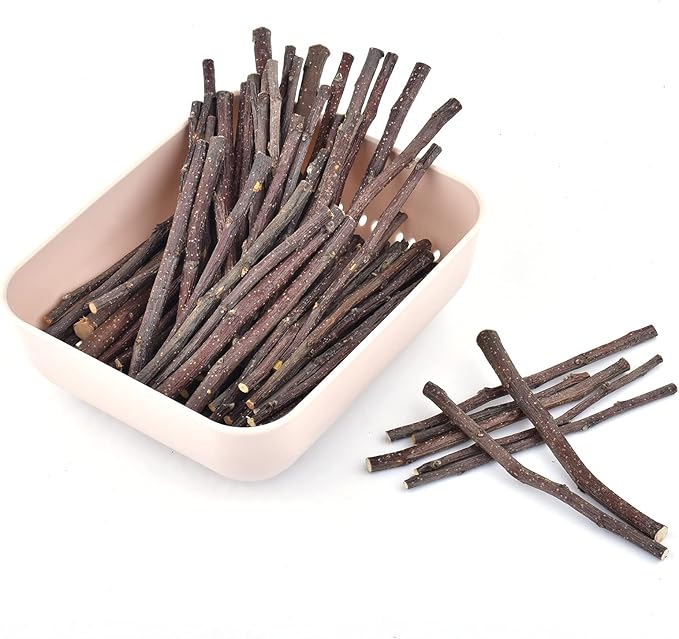 ERKOON Natural Apple Sticks 500g (1.1lb) Small Animals Molar Chew Toys Apple Branch Chew Treats for Hamster Rabbit Chinchilla Bunny Guinea Pig Squirrel