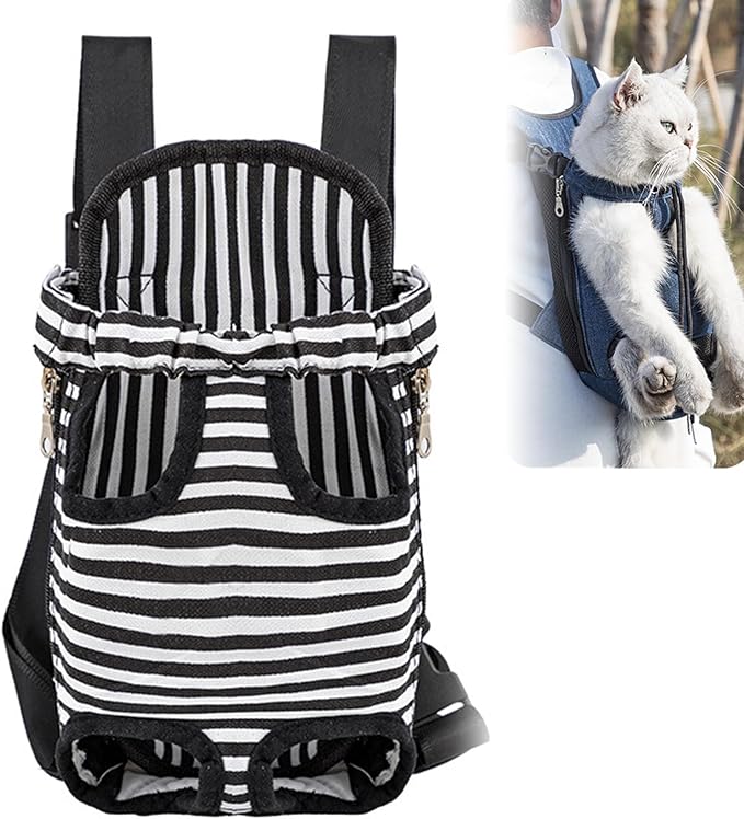 Portable Pet Carrier Backpack, Adjustable Pet Front Cat Dog Carrier Backpack Travel Bag for Small Medium Dogs Cats Puppies, Cat Backpack Carrier for Hiking Cycling (E, XL)