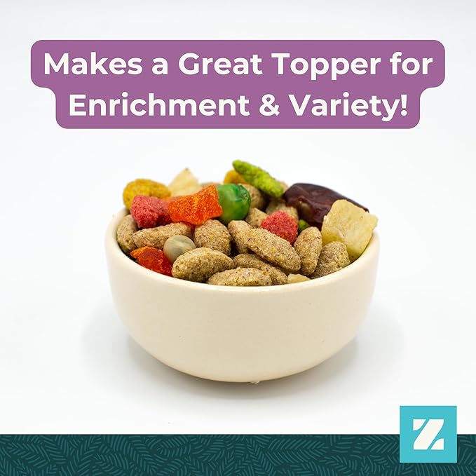 ZuPreem Pure Fun Bird Food, Amazon, Cockatoo, Macaw, Seed and Pellet Blend for Large Birds, Food Mixer Topper, Enriching Variety, Made in USA, Bird Seed for Large Birds (L, 2 lbs)