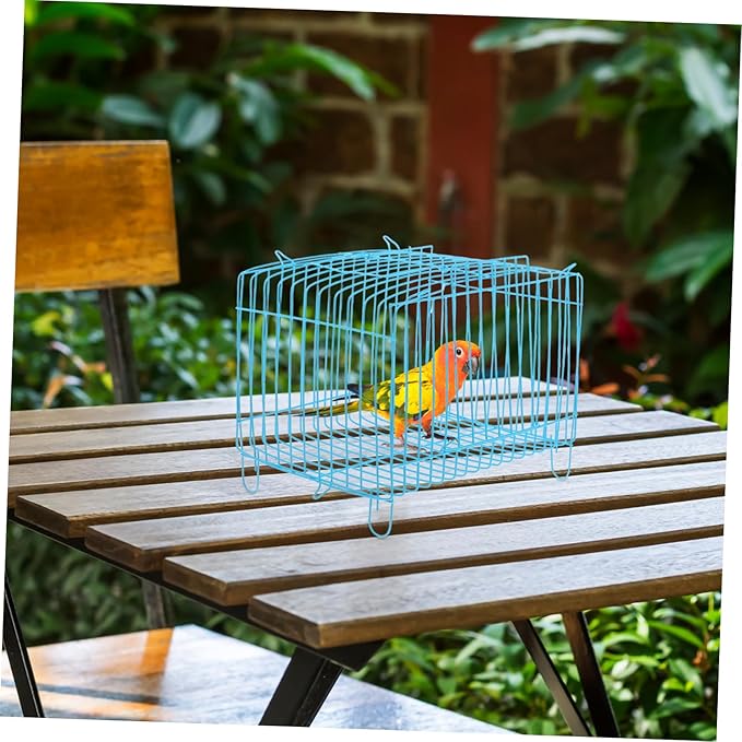 Milisten Portable Metal Bird Carrier Cage Lightweight Outdoor Travel Cage with Breathable Wire Design for Parrots Conures Cockatiels Easy Carry
