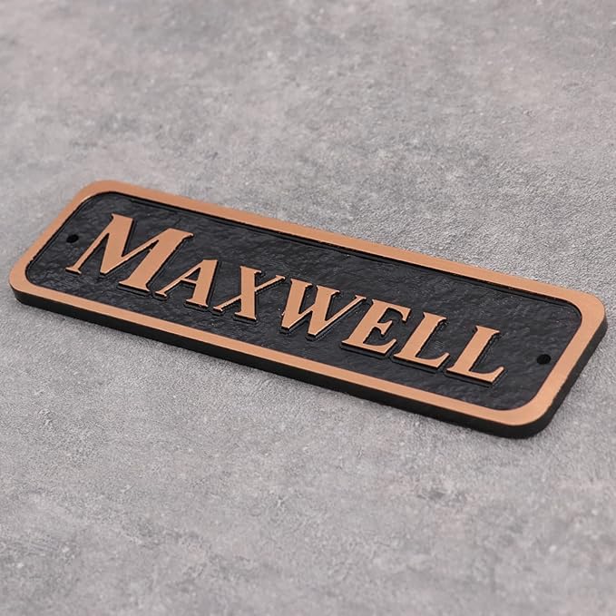 Acrylic Horse Stall Name Plate, 2.4" x 8" Personalized Stall Signs, UV Protected, Custom Pet Name Sign, All Weather Adhesive, Mounting (Antique Copper, Style 3)