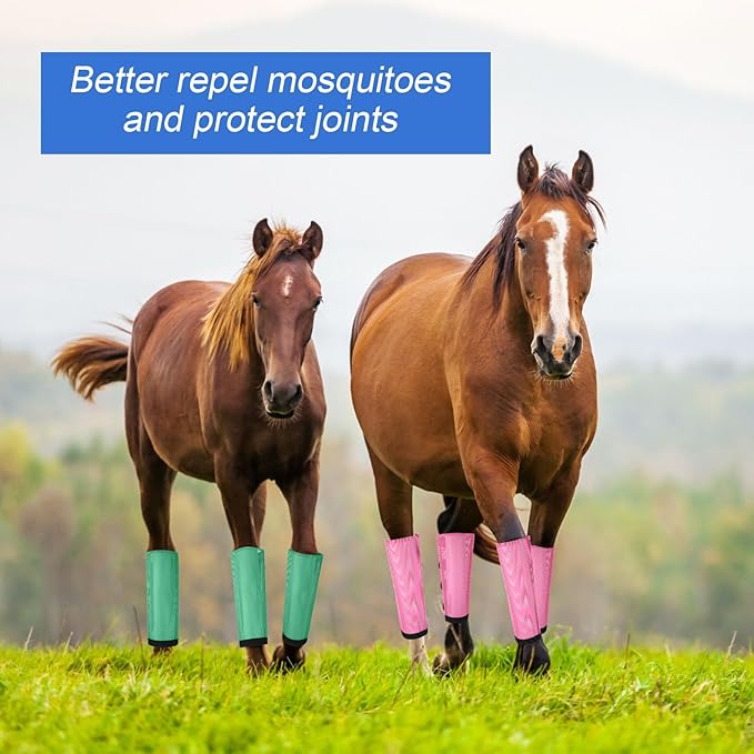 Set of 16 Mesh Fly Boots for Horse Breathable Mesh Horse Boots Protective Horse Leg Wraps Horse Leggings for Preventing Flies and Mosquitoes Bites