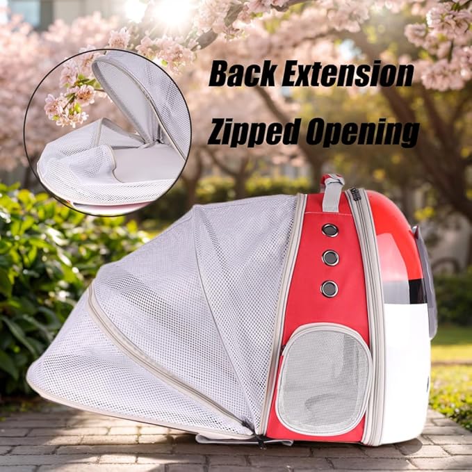 Back Expandable Cat Carrier Backpack for Cats Kitten Small Puppy, Airline Approved Cat Bubble Backpack, Space Capsule Astronaut Carrier