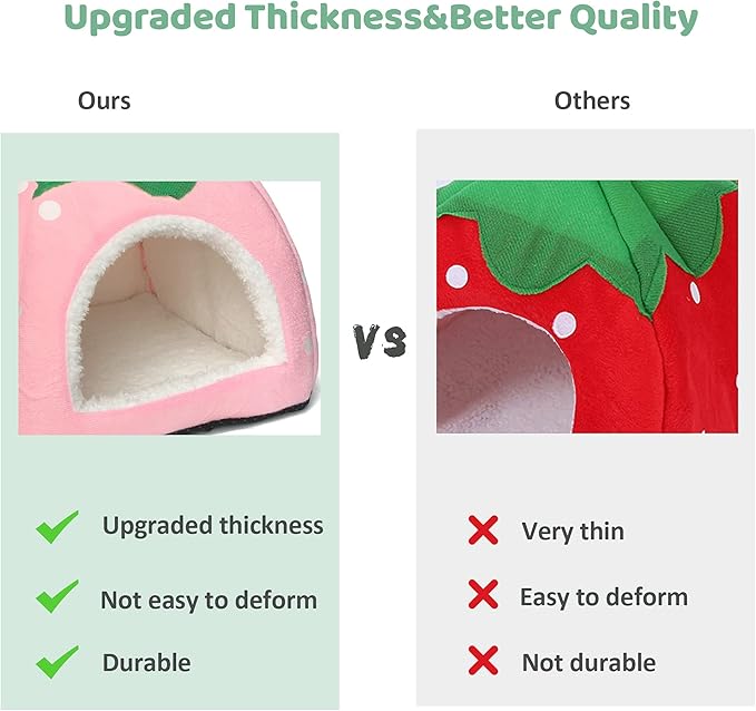 Guinea Pig Hideout Bed Dwarf Rabbit House Cave Accessories Cozy Hide-Out for Little Bunny Hedgehog Ferret Chinchilla&Other Small Animals