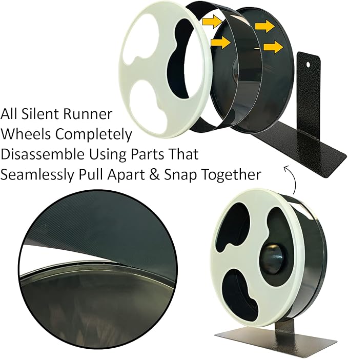 Silent Runner Glow Wheel - 12" Regular - Exercise Wheel (Wheel No Stand + AutoClean Track)