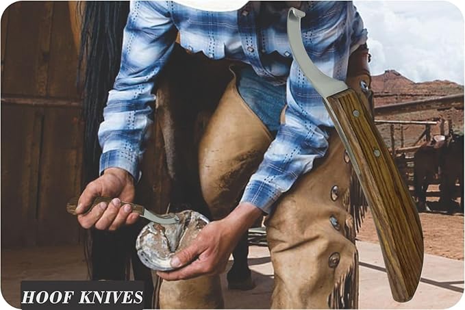 Farrier Hoof Knives Set–Professional Left & Right Handed Hoof Trimming Knives with Razor Sharp Stainless Steel Blades,Ergonomic Design for Precision Hoof Care for Farriers&Equestrians