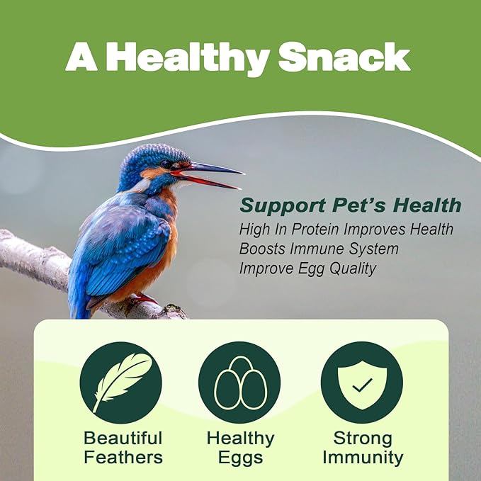Dried Mealworms 2 LBS-100% Natural Non GMO High Protein Treat for Chicken & Wild Birds, Plus Small Pets
