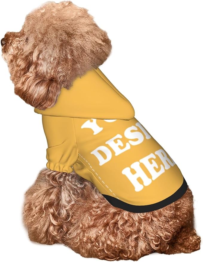Dog Costume, Custom Dog Hoodie, Dog Name Costume Holiday Pet Pajamas Outfit, Personalized Pet Coat Costumes for Small Medium Large Dogs and Cats for Winter, Gold, L
