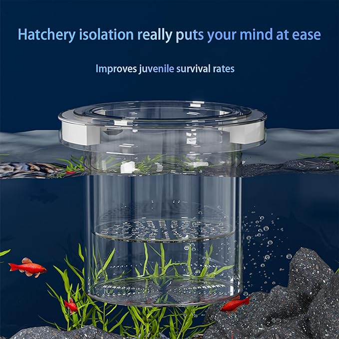WEAVERBIRD Aquarium Breeder Box, Fish Breeding Box, Acrylic Breeder Isolation Divider Hatching Boxes, Floating Incubation Box, Round Isolation Hatchery Feeding Boxes for Small Fish Fry Hatchery