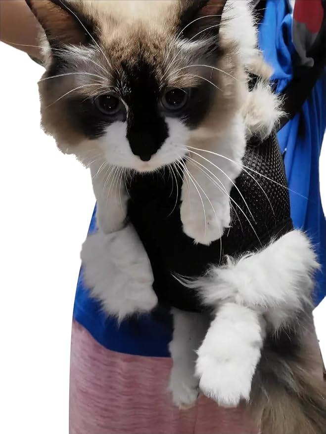 Pet Carrier Backpack - Adjustable Pet Front Cat Dog Carrier Backpack Travel Bag,Legs Out,Easy-Fit for Traveling Hiking Camping for Small Medium Dogs Cats Puppies. (Navy Blue, Medium)