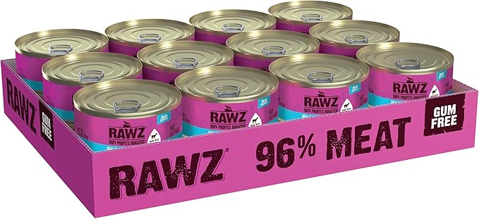 Rawz Natural Premium Pate Canned Cat Wet Food - Made with Real Meat Ingredients No BPA or Gums - 5.5oz Cans 24 Count (Turkey & Turkey Liver with Goats Milk)