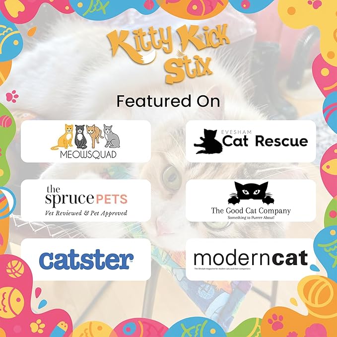 Kitty Kick Stix 15" Catnip Kicker Toy – Set of 2 | Handmade in USA | Interactive Cat & Kitten Toy | Durable Kicker Packed with 100% Potent Catnip for All Breeds (Christmas Mix)