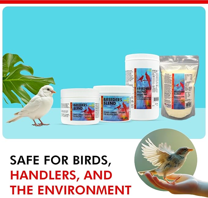 Morning Bird Breeders Blend 1.5 oz – Protein Supplement for Birds – Supports Breeding, Chick Growth, Muscle Development & Immune Support – Daily Vitamin Blend for Strong Bones & Overall Health