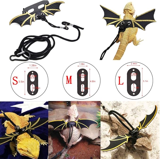 Hamiledyi Bearded Dragon Tank Accessories Lizard Hammock Climbing Jungle Vines Adjustable Leash Bat Wings Flexible Reptile Leaves with Suction Cups Reptile Habitat Decor for Gecko,Snakes,Chameleon