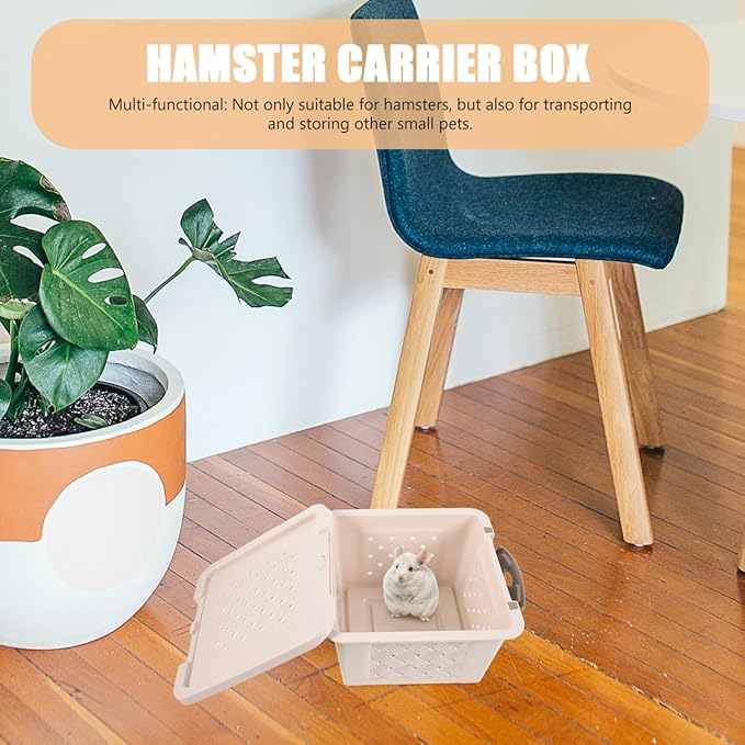 Hamster Carrier Box Plastic Small Pet Transport Box Breathable Travel Carrier with Spacious Interior Easy to Clean for Hamsters and Small Animals