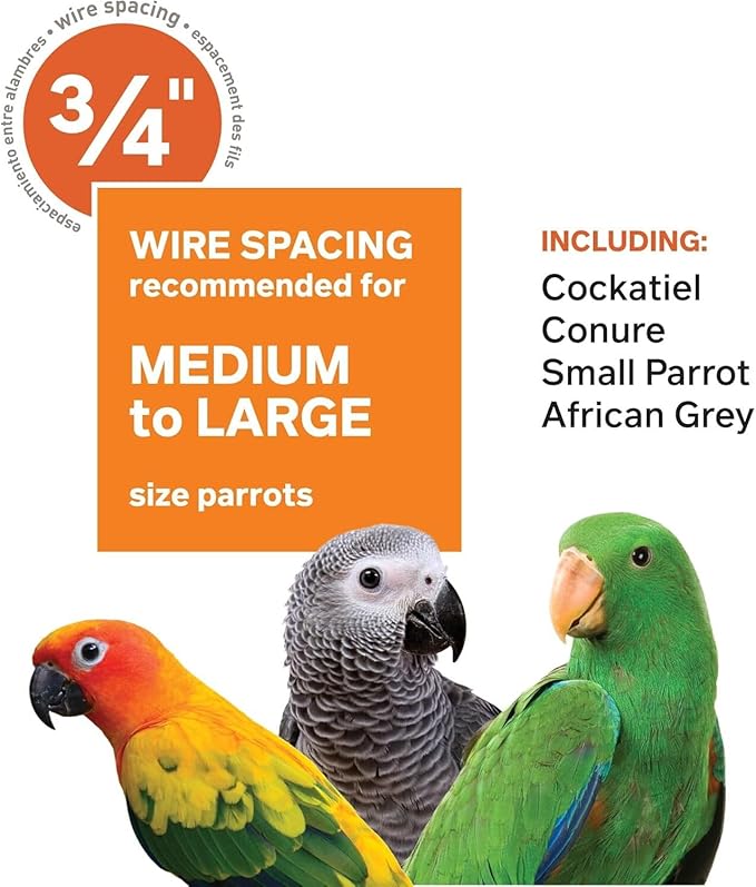 Suburban Sophistication Playtop Bird Home with Spacious Design, Durable Materials, Removable Perches Large/Coco