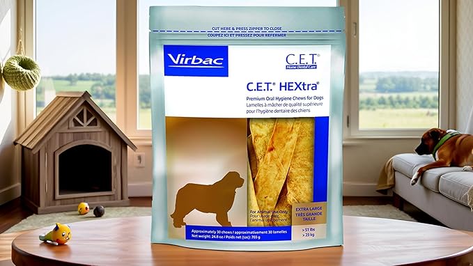 Virbac C.E.T. HEXtra Premium Oral Hygiene for Dogs, over 50lbs.
