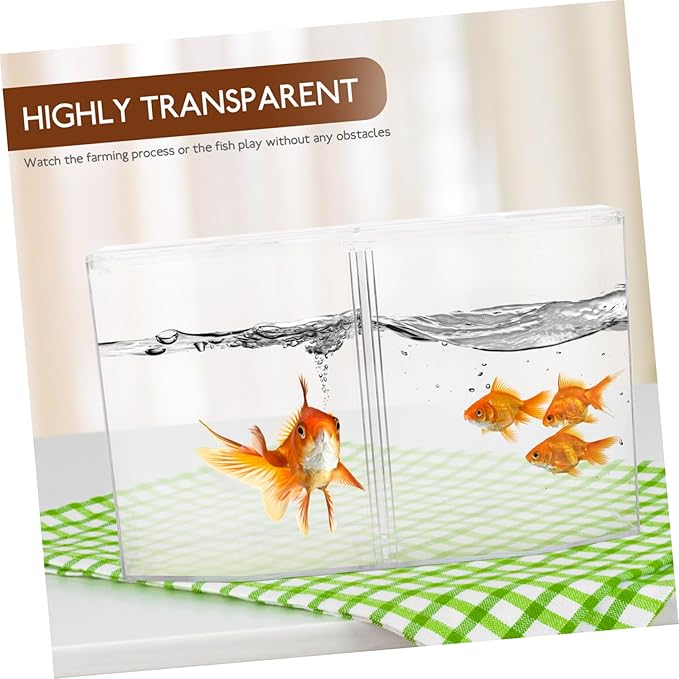 Fish Separation Box Dual Compartment Betta Breeding Tank Removable Divider High Aquarium Isolation Box for Safe Fish Hatching and Spawning
