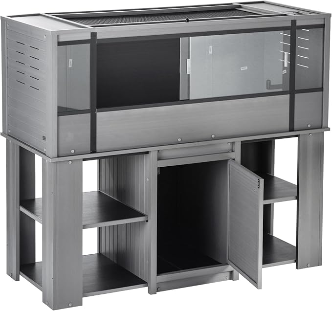 New Age Pet ECOFLEX X-Large Reptile Enclosure with Matching Cabinet Stand Set in Grey