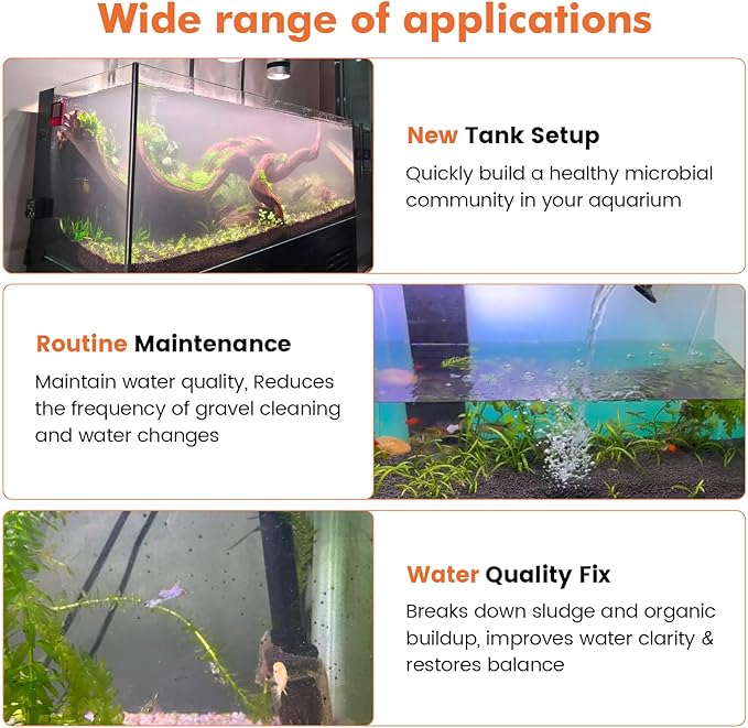 hygger Aquarium Water Bio-Clarifier, Reducing Fish Waste and Cleaning Organic Sludge, Natural Fish Tank Aquarium Leave-in Waste Management Solution for Freshwater and Saltwater Tanks, 500 ML