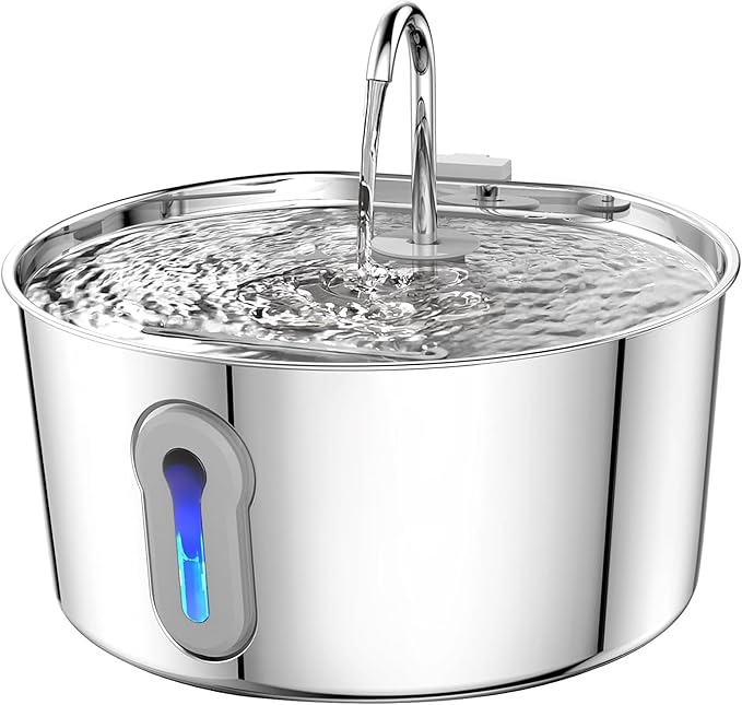 4L/135oz Large Cat Water Fountain Advanced 304 Stainless Steel with Detachable Tank, Easy to Clean, Automatic Pet Fountain Quiet Cats Water Dispenser, Dogs (135oz Large Cat Fountain)
