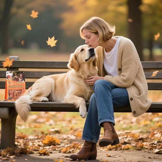 Dog Treats Chicken Jerky Rings, Natural Chicken Breast w/Taurine, Rawhide-Free High-Protein Long-Lasting Chewy Training & Rewards Dog Snacks for Small Medium Large Dogs,10.58 oz