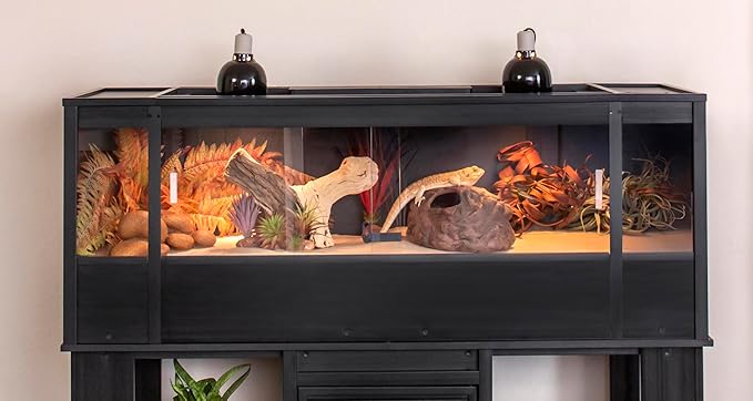 New Age Pet ECOFLEX X-Large Reptile Enclosure with Matching Cabinet Stand Set in Black