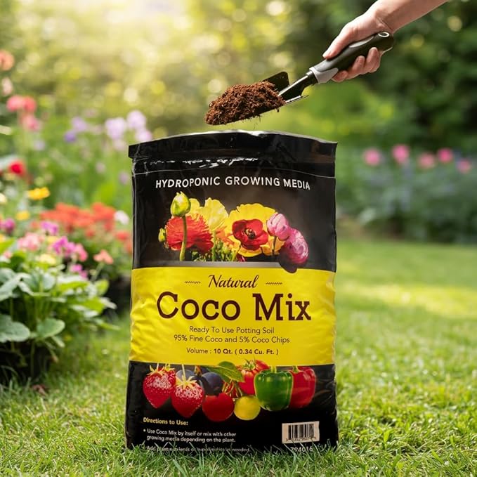 Potting Soil Mix 10 Quarts Envelor Indoor Plants Soil for Outdoor Plants 0.34 Cubic Feet Potting Mix Hydrated Coco Coir Mix for Plants Ready to Use Natural Plant Top Soil