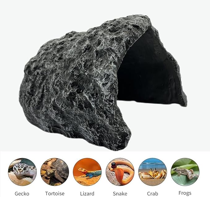 Large Reptile Hide Resin Snake Hides for Ball Pythons, Bearded Dragons, Leopard Geckos - Realistic Simulation Rock Hideouts