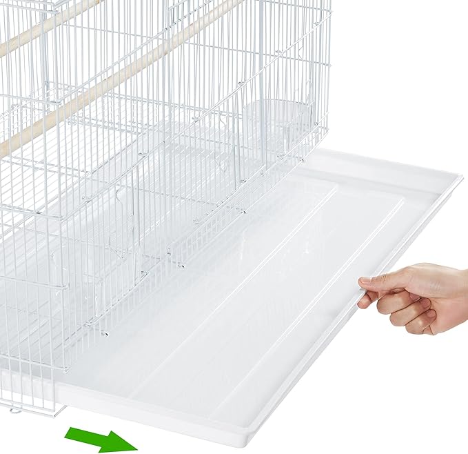 Topeakmart 30-inch Flight Bird Cage for Parrots Finches Budgies Cockatiels Parakeets Lovebirds Canaries with Slide-Out Tray, White