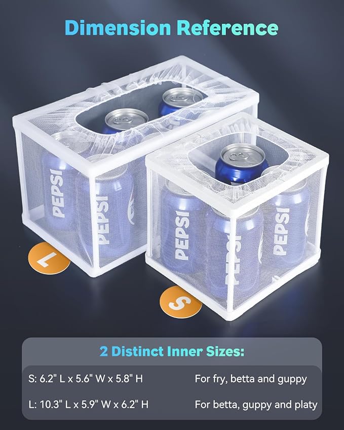 Pawfly Fish Tank Breeder Net Aquarium Fish Breeder Box with Nylon Mesh & Suction Cups, Fish Separation Net Large Isolation Box, Fish Fry Hatchery Incubator Hatching Box for Baby Fish Shrimp Betta